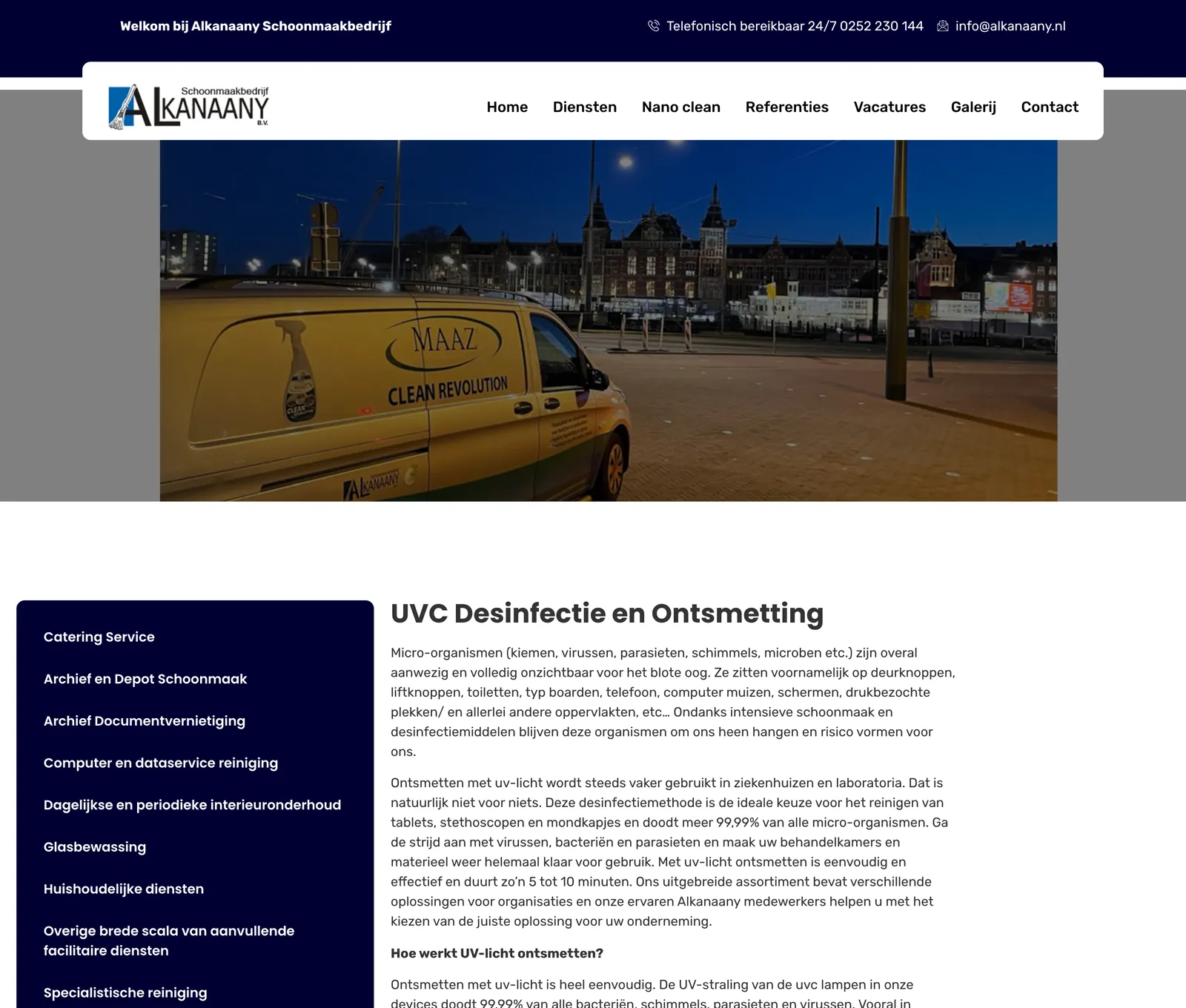 Alkanaany UV-C dezenfeksiyon sayfası