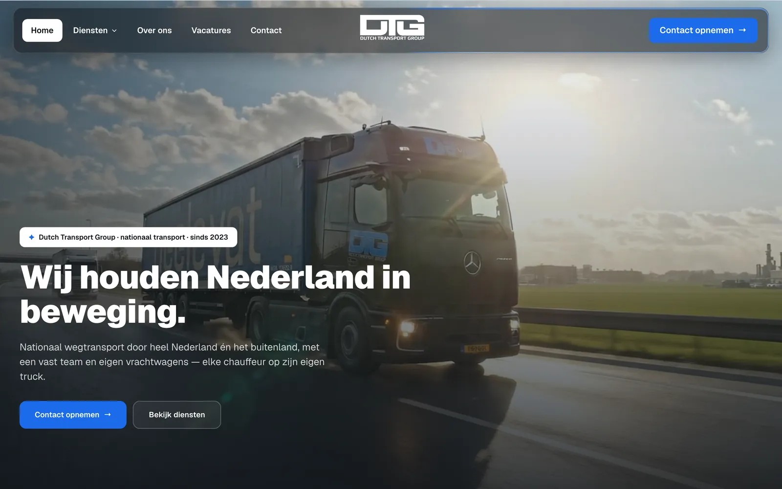 Dutch Transport Group açılış ekranı