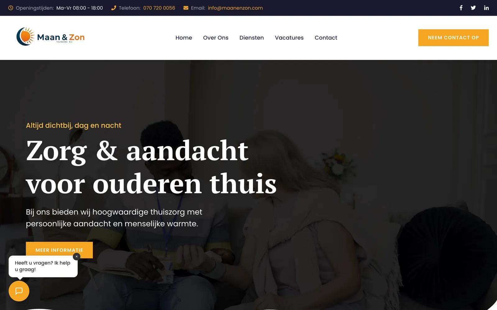 Maan & Zon Thuiszorg açılış ekranı