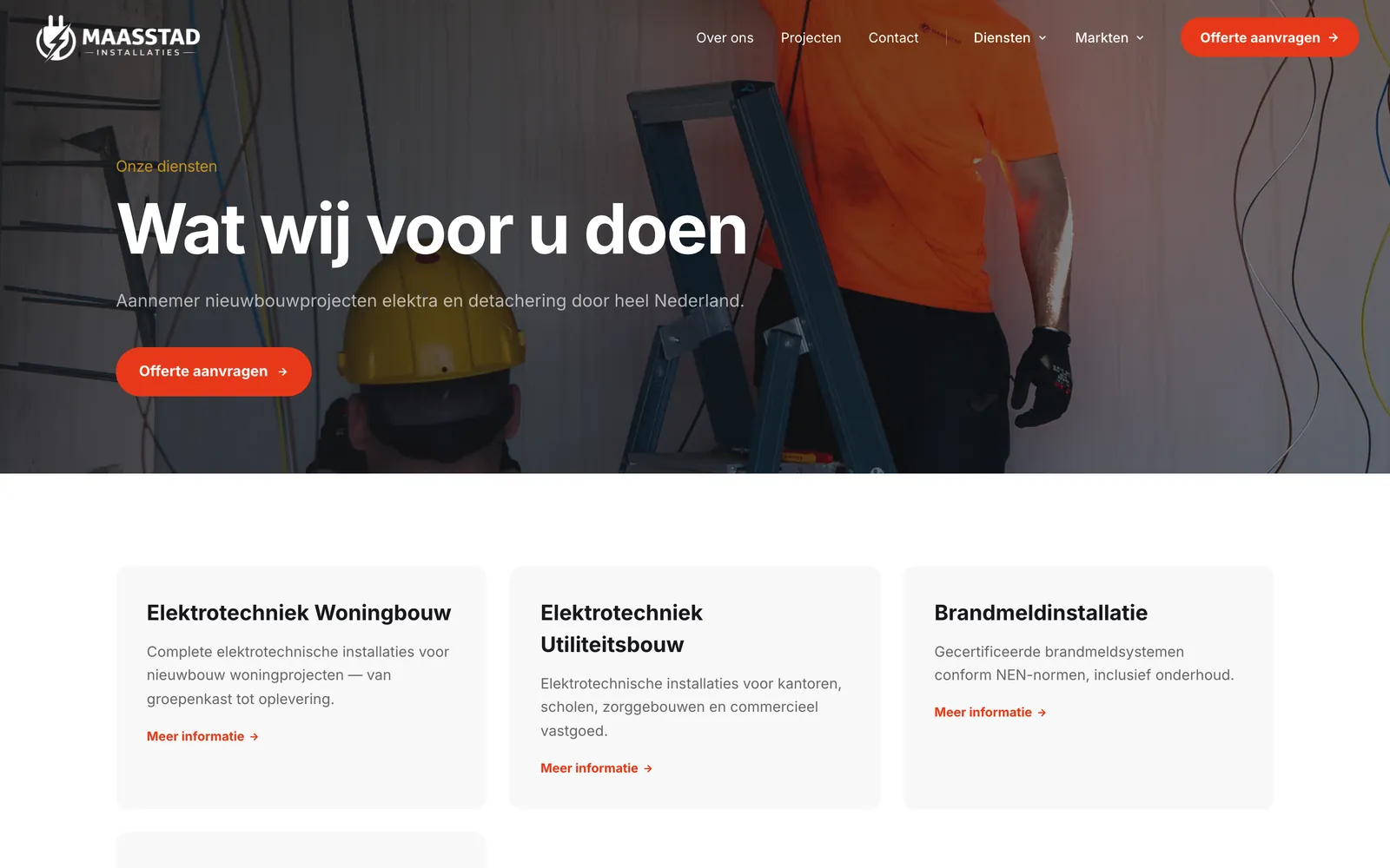 Maasstad Installaties hizmetler sayfası