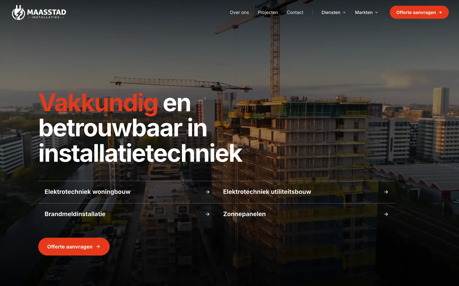 Maasstad Installaties açılış ekranı