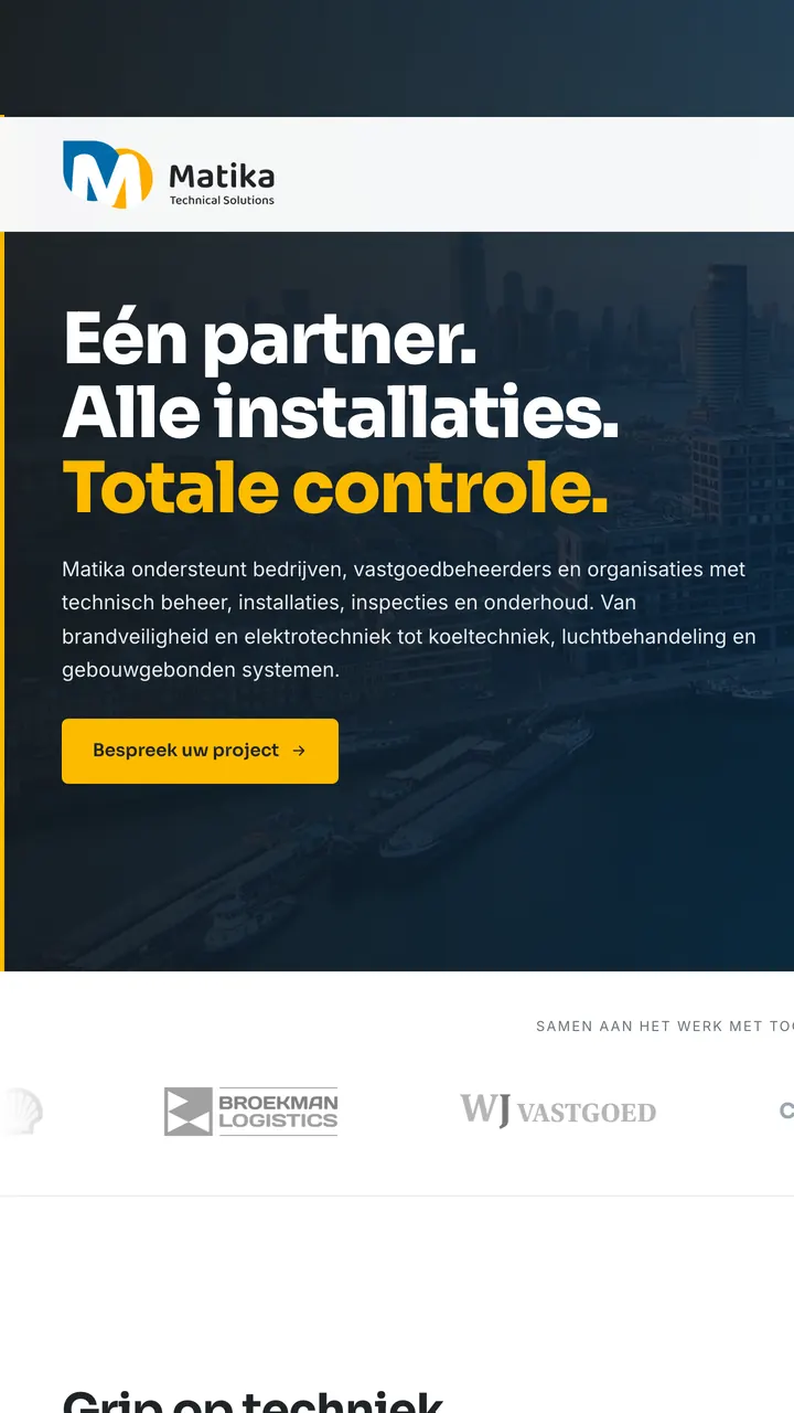 Matika Technical Solutions projesinin ekran görüntüsü