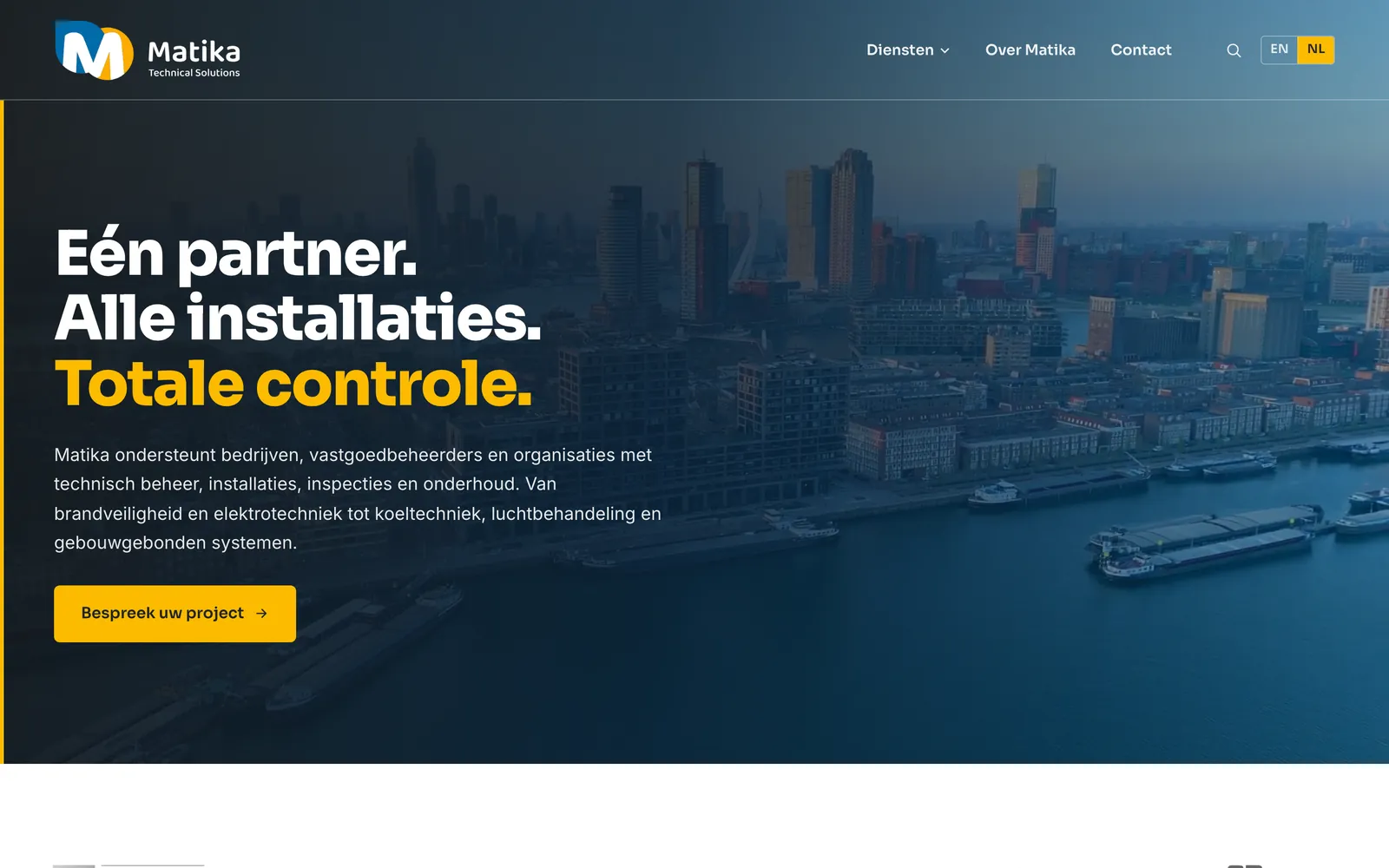 Matika Technical Solutions açılış ekranı