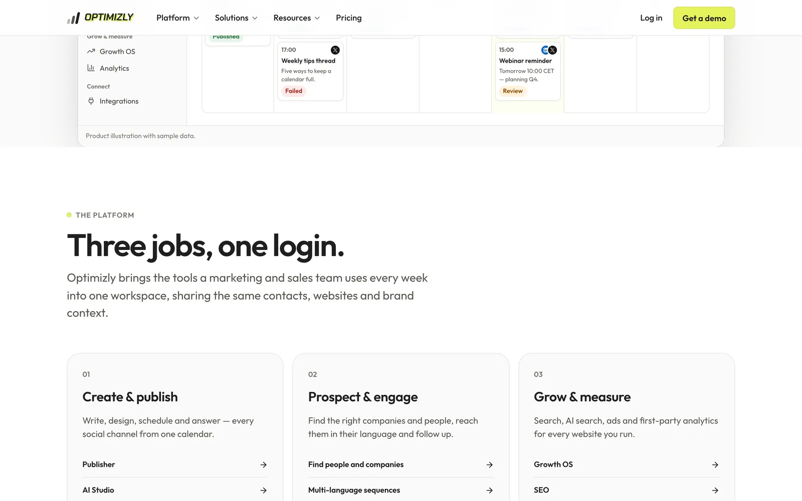 Optimizly üç iş, tek oturum bölümü
