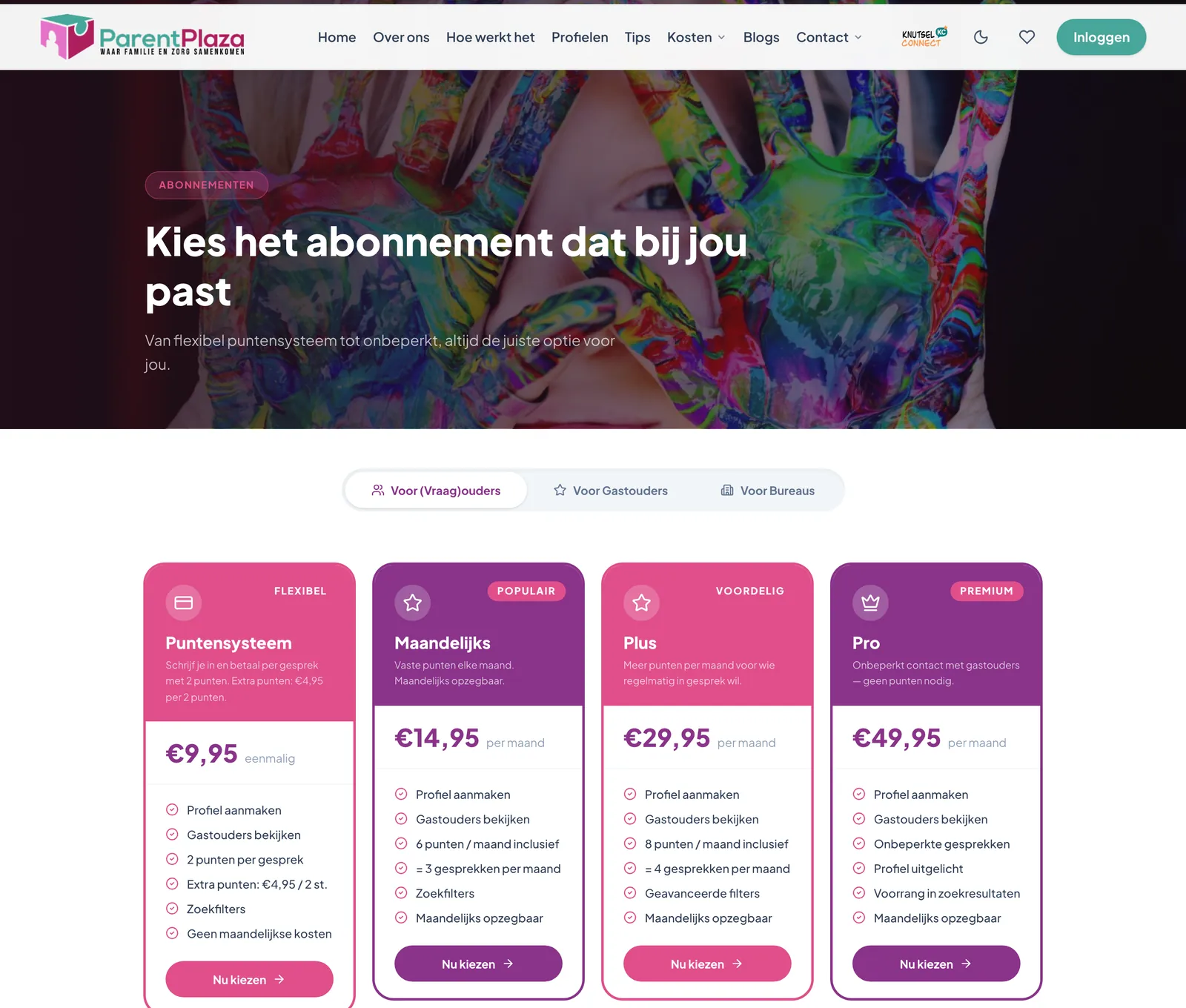 ParentPlaza abonelikler sayfası