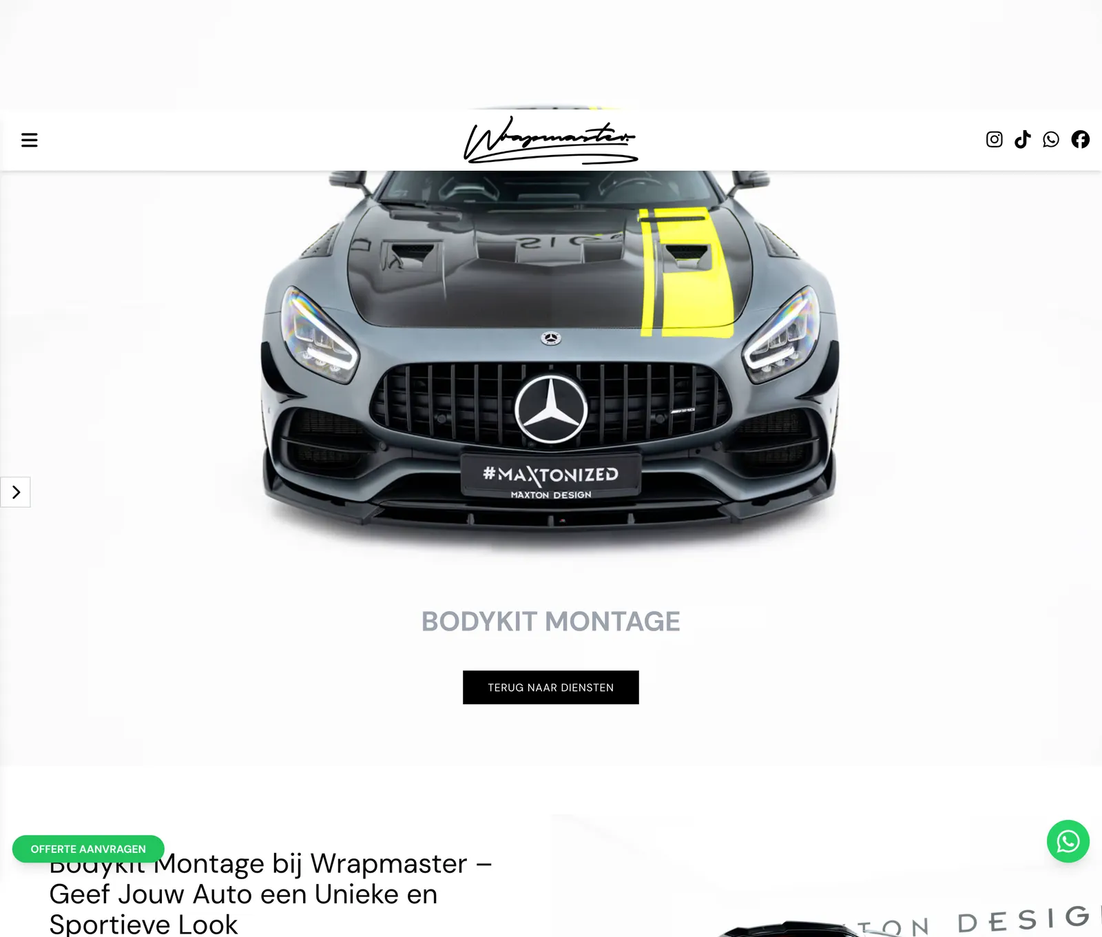Wrapmaster body kit sayfası