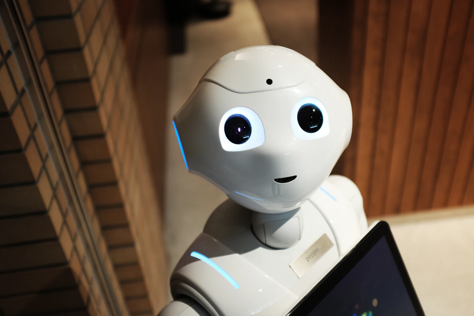Kantex AI asistanını simgeleyen beyaz robot